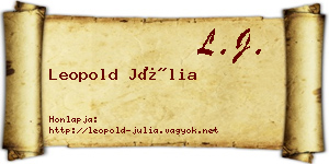 Leopold Júlia névjegykártya